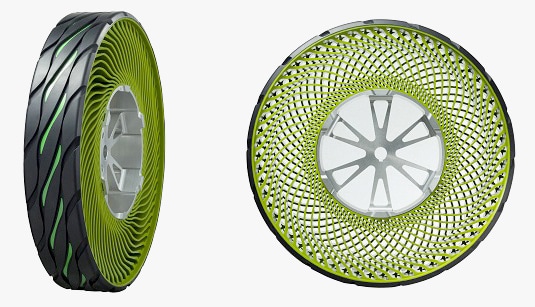 開発された非空気入りタイヤ（エアフリーコンセプト）