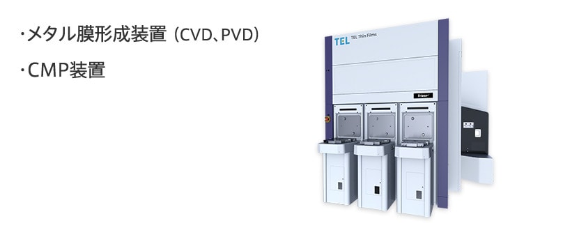 メタル膜形成装置（CVD、PVD）、CMP装置