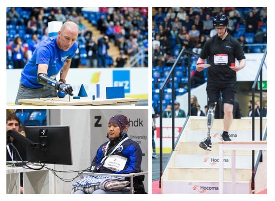 ハイテク補装具を装着して競う障がい者アスリートの競技会「CYBATHLON 2016」の様子