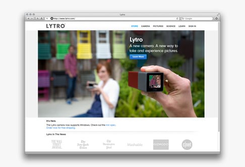 Lytroウェブサイトイメージ
