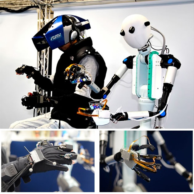操作者と視覚・聴覚・触覚を共有できるロボット「TELESAR V」