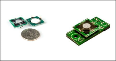 SPEC Sensors社の新型ガスセンサ　右は開発キットの図