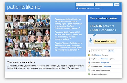 医療Webサービス”Patients Like Me”の写真