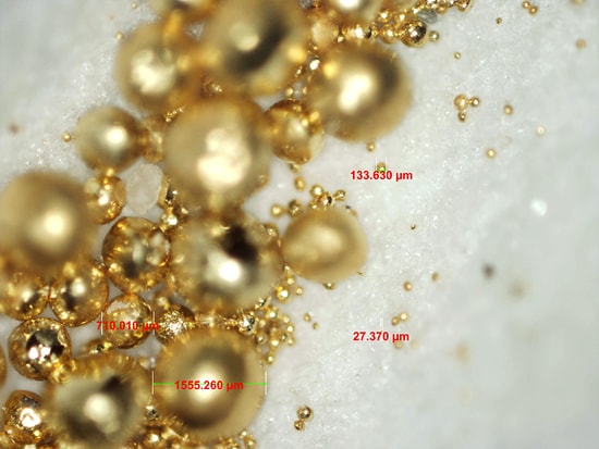 バクテリアが塩化金から作り出した純金。