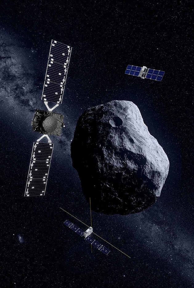 NASAの探査機「ダート」が、衝突寸前に撮影した、小惑星「ディモルフォス」