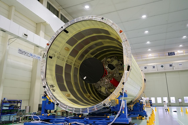 問題を起こしたH3試験機1号機の第2段機体