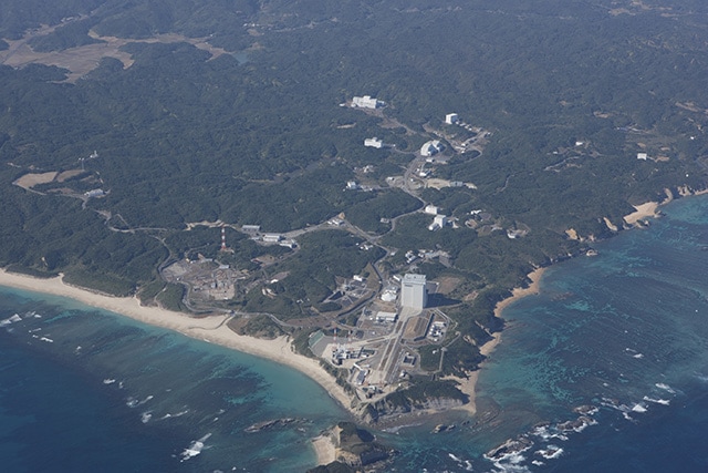 上空から見た種子島宇宙センター大型ロケット発射場全景